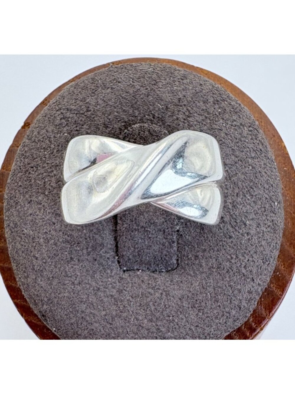 Heavy Sterling Silver 925 Twist Design Band Ring Size 5.25
